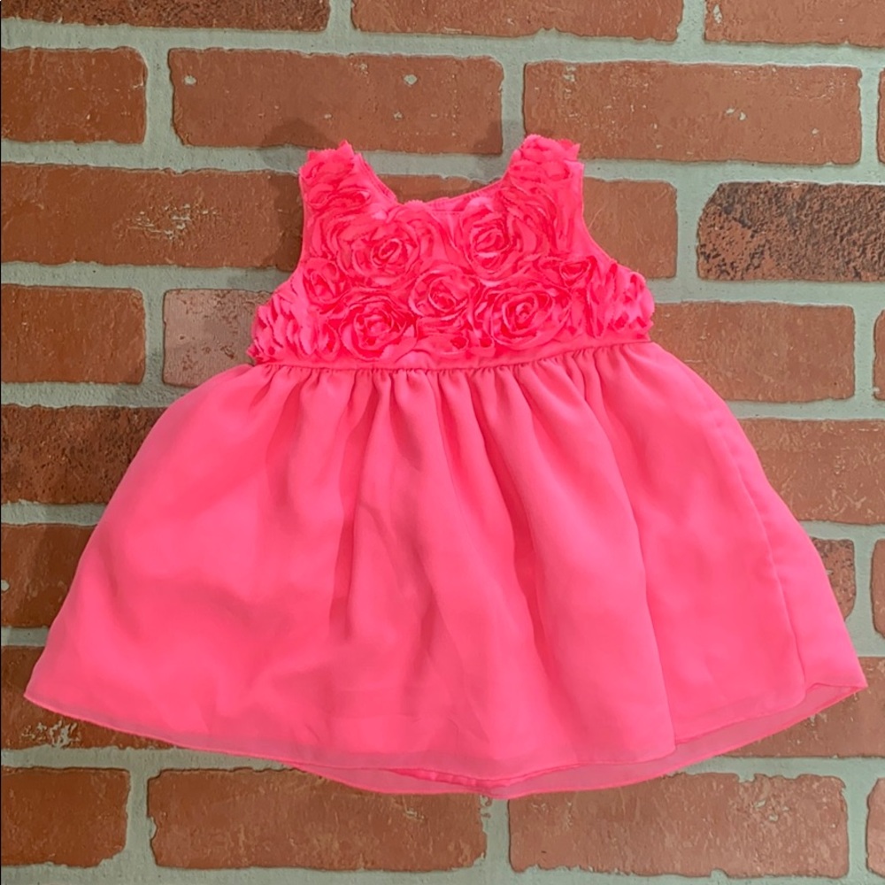 3m hot pink flower top tulle puffy dress